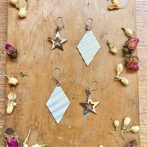 Handmade Set of 4 Earrings Set Hair Jewelry Braid Rings